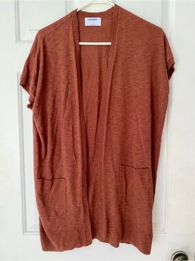 Old Navy Rust Open-Front Short Sleeve Cardigan